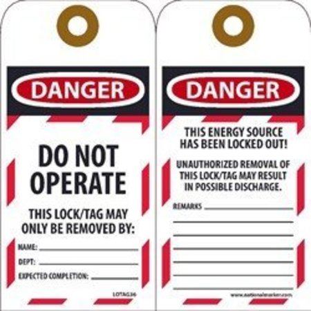 NMC TAG, DANGER, DO NOT OPERATE,  LOTAG36-25